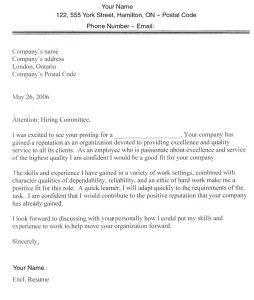 cover letter para canada