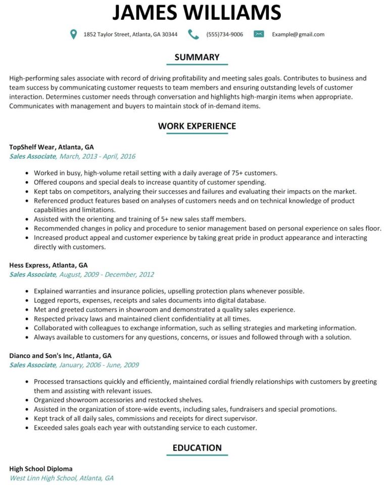 What Is A Good Objective For A Sales Associate Resume