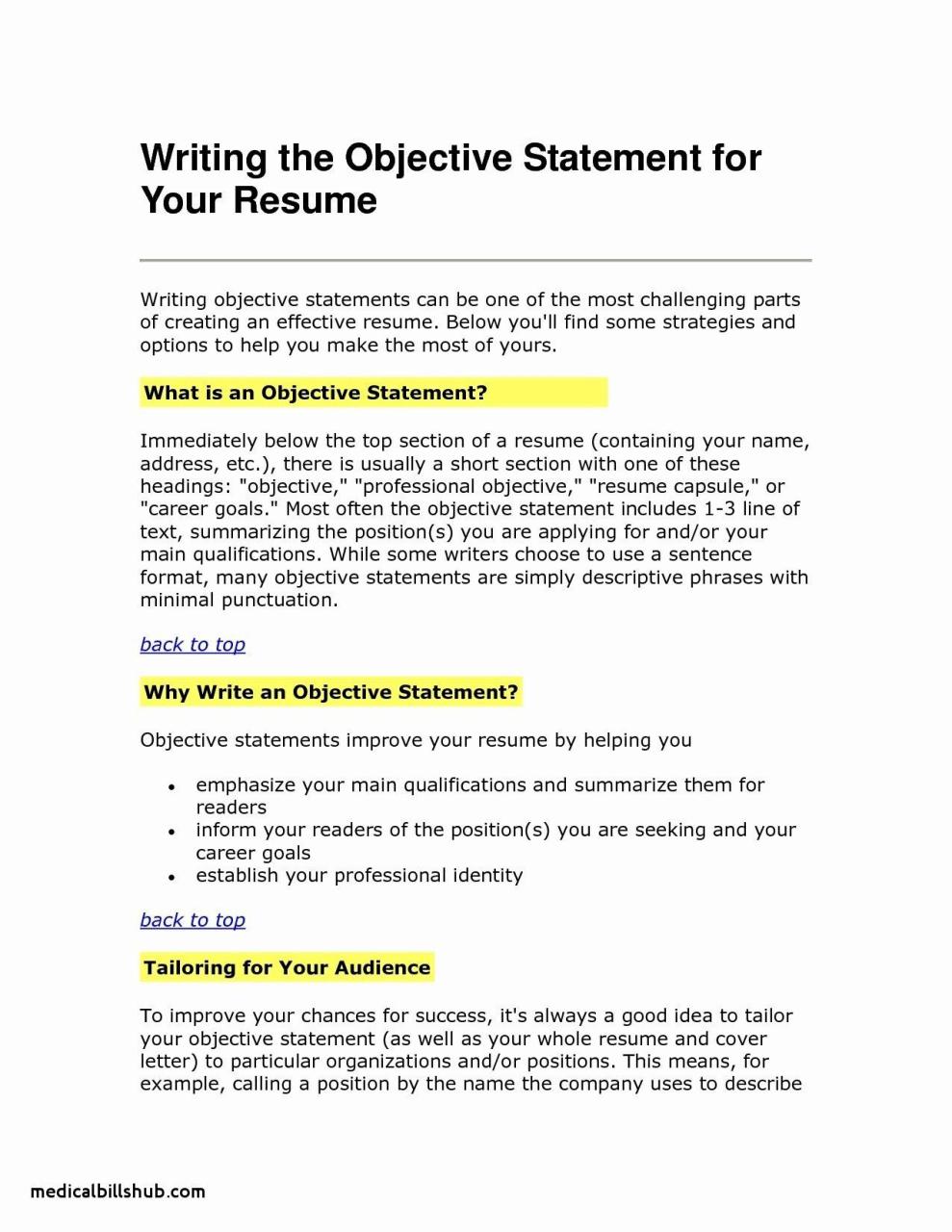 How To Write An Objective Statement On A Resume