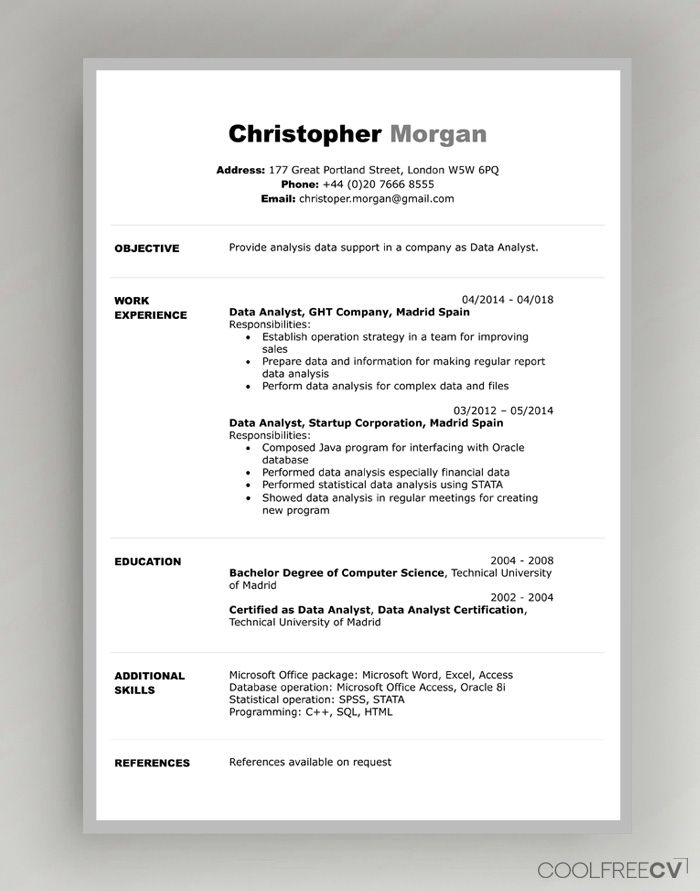 Example Of Resume For Fresh Graduate Business Administration