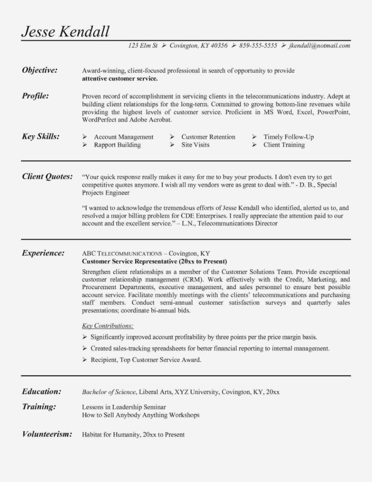 Customer Service Resume Objective Or Summary Examples