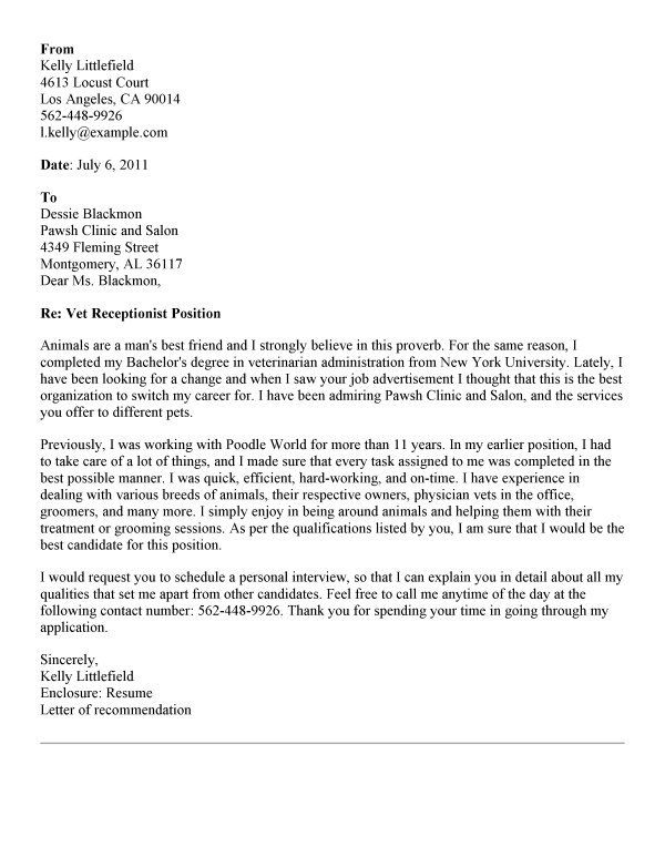 Cover Letter Examples For Medical Office Assistant