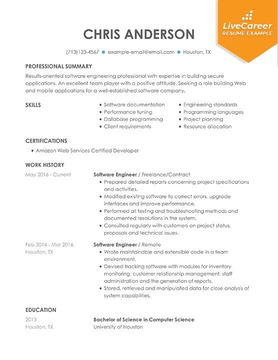 Experience Summary In Resume Examples For Software Engineer