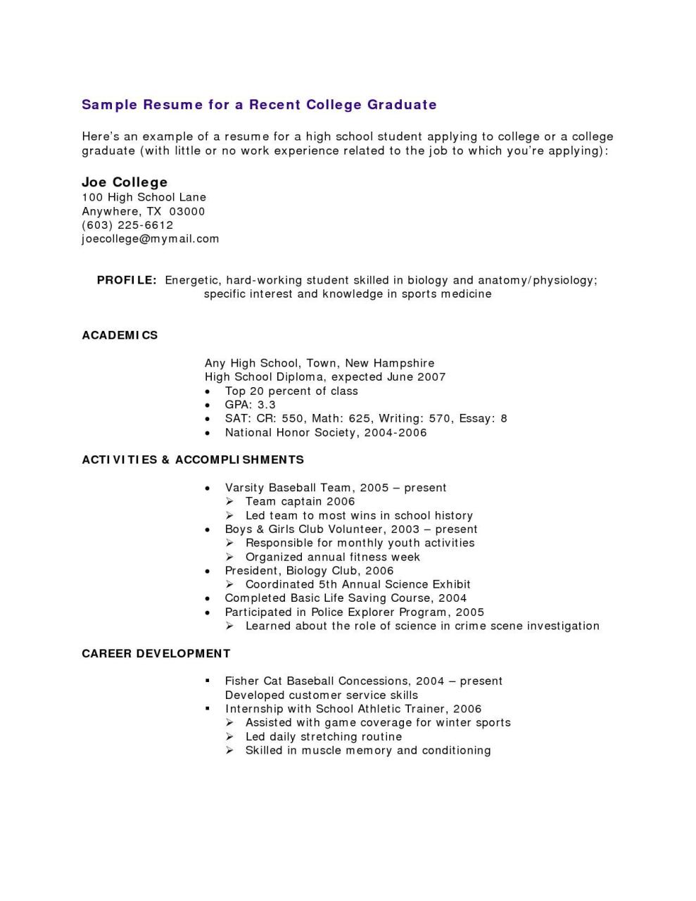 How To Write A Resume For College Application