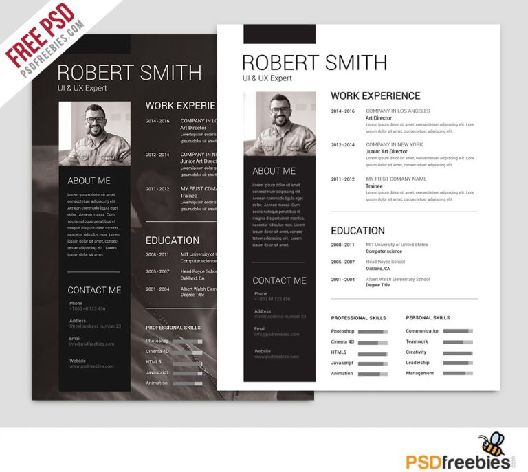 Creative Professional Resume Template Free Download
