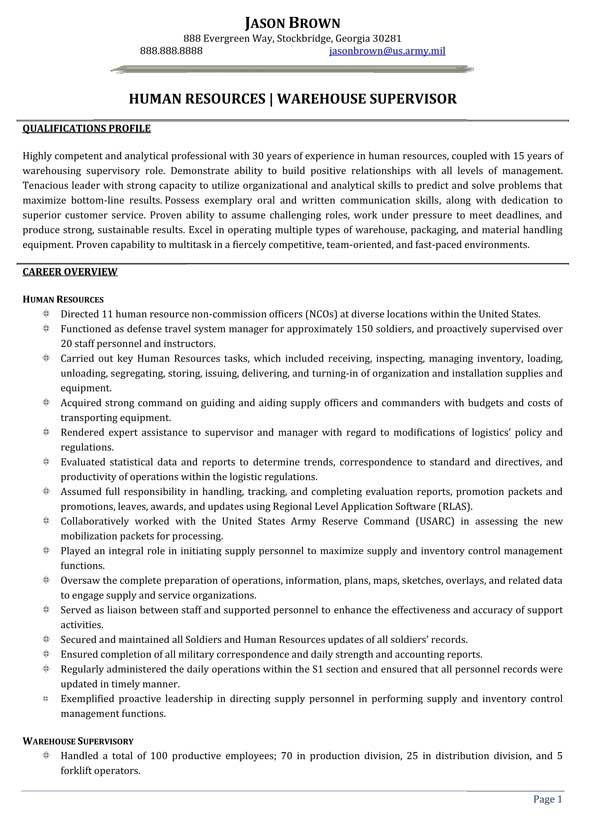 Warehouse Manager Resume Word Format