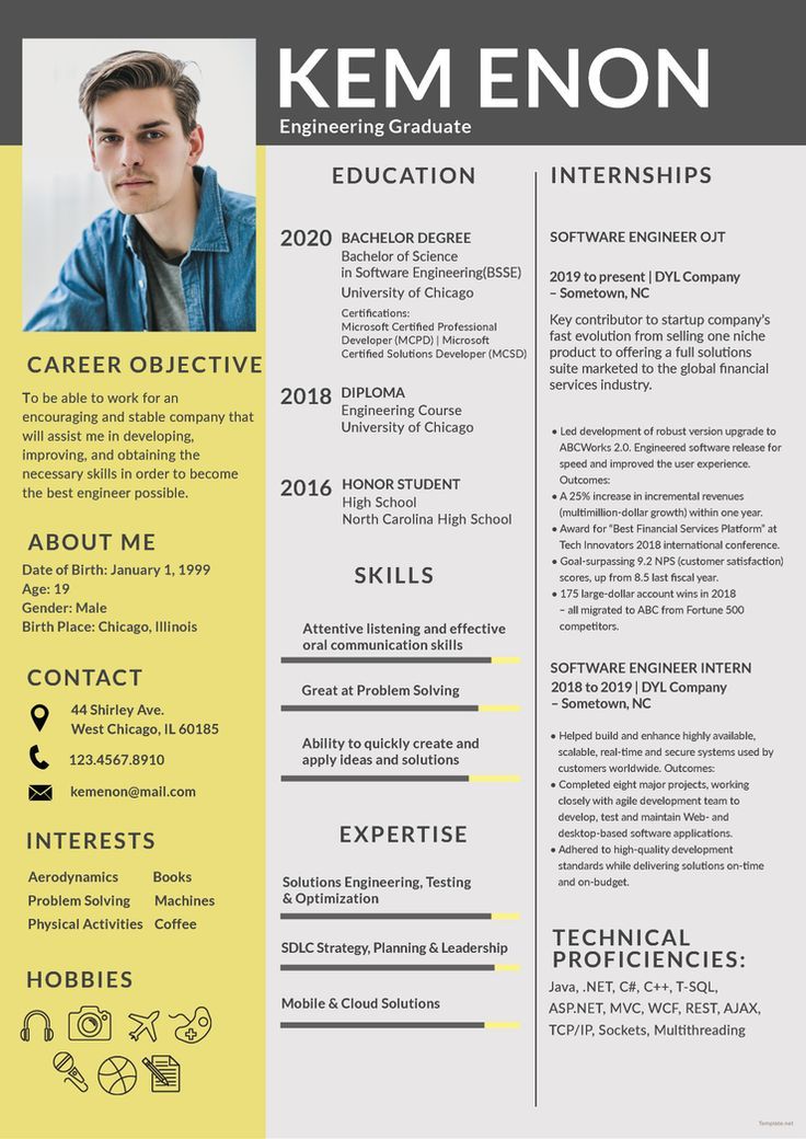 Cv Template Word Free Download 2020 With Photo