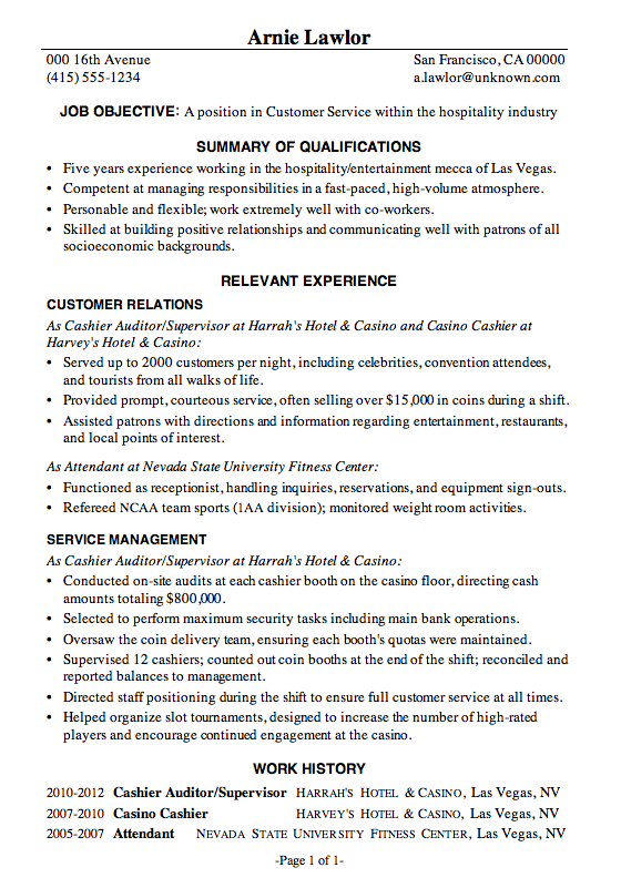 What To Write For Objective On Resume For Customer Service