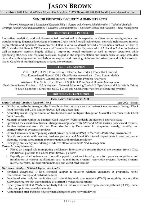 Professional Resume Samples Best Resume Templates Security resume