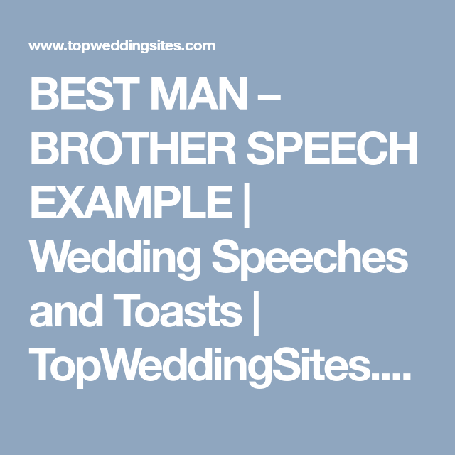 Wedding Toast Examples Best Man