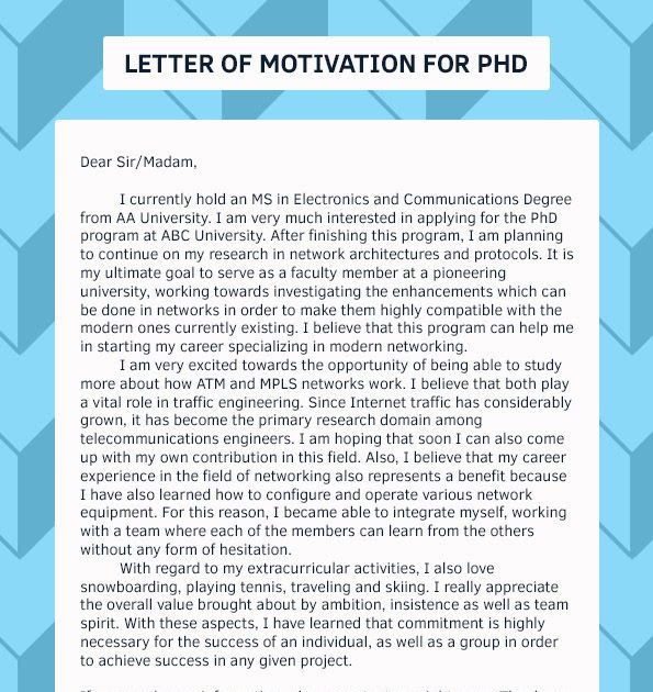 Motivation Letter Exchange Program Examples