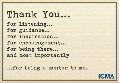 "Thank You for Being a Mentor to Me"