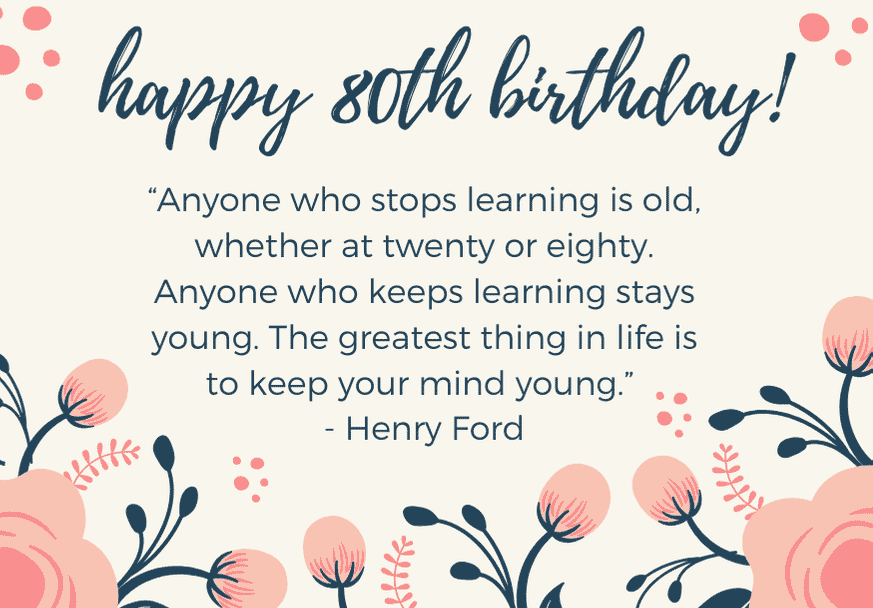 happy80thbirthdayquoteford in 2020 80th birthday quotes, Happy 80th birthday, 80th