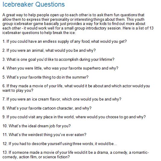 Good Icebreaker Questions For Dating