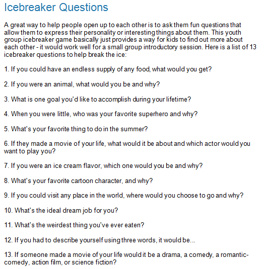 What Are Good Icebreaker Questions MEANIB
