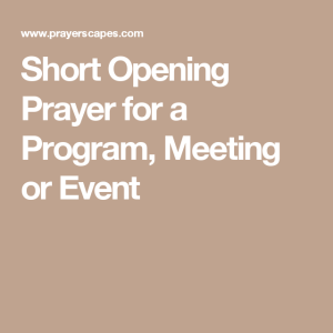 Pin on Opening prayer