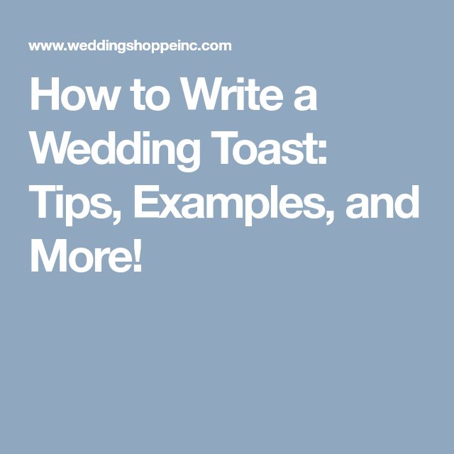 Bride Toast To Groom Sample