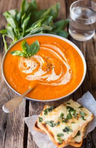 Creamy Tomato Soup with Basil Cheese on Toast Nicky's Kitchen Sanctuary