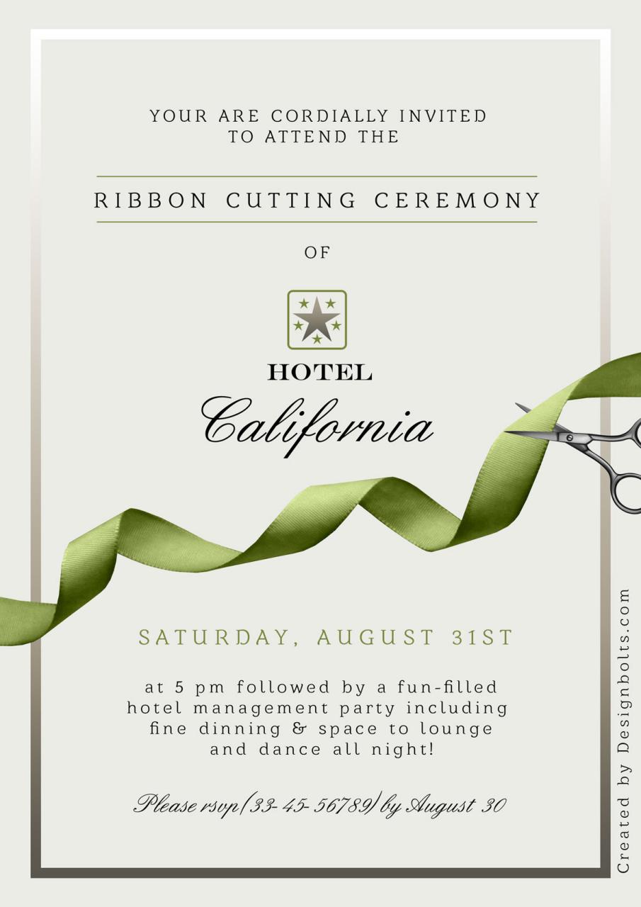 Free Ribbon Cutting Opening Ceremony Flyer Design Template PSD