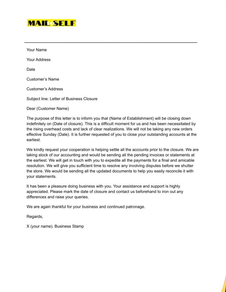 Best Closing For A Business Letter