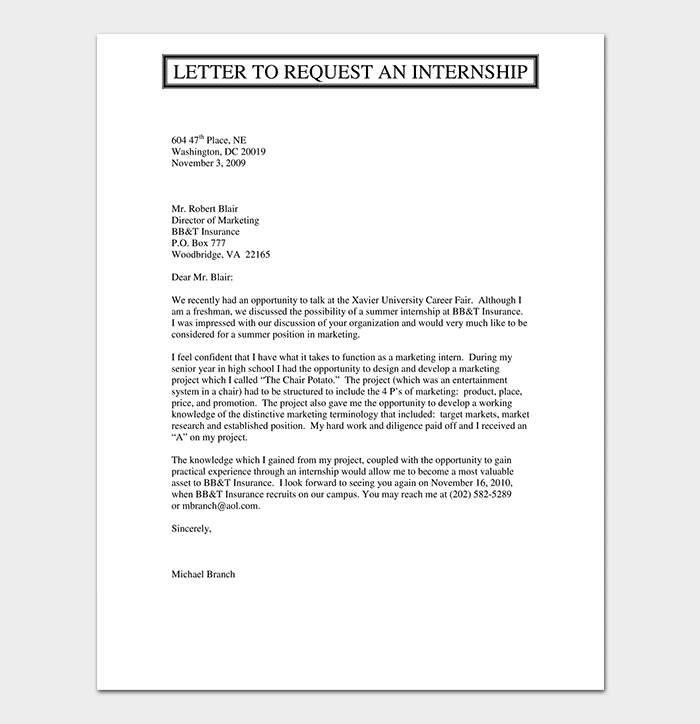 Internship Request Letter How to Write (with Format & Sample Letters)