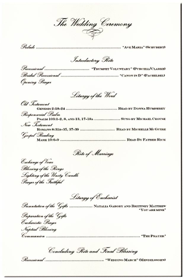 Sample Script For Wedding Reception