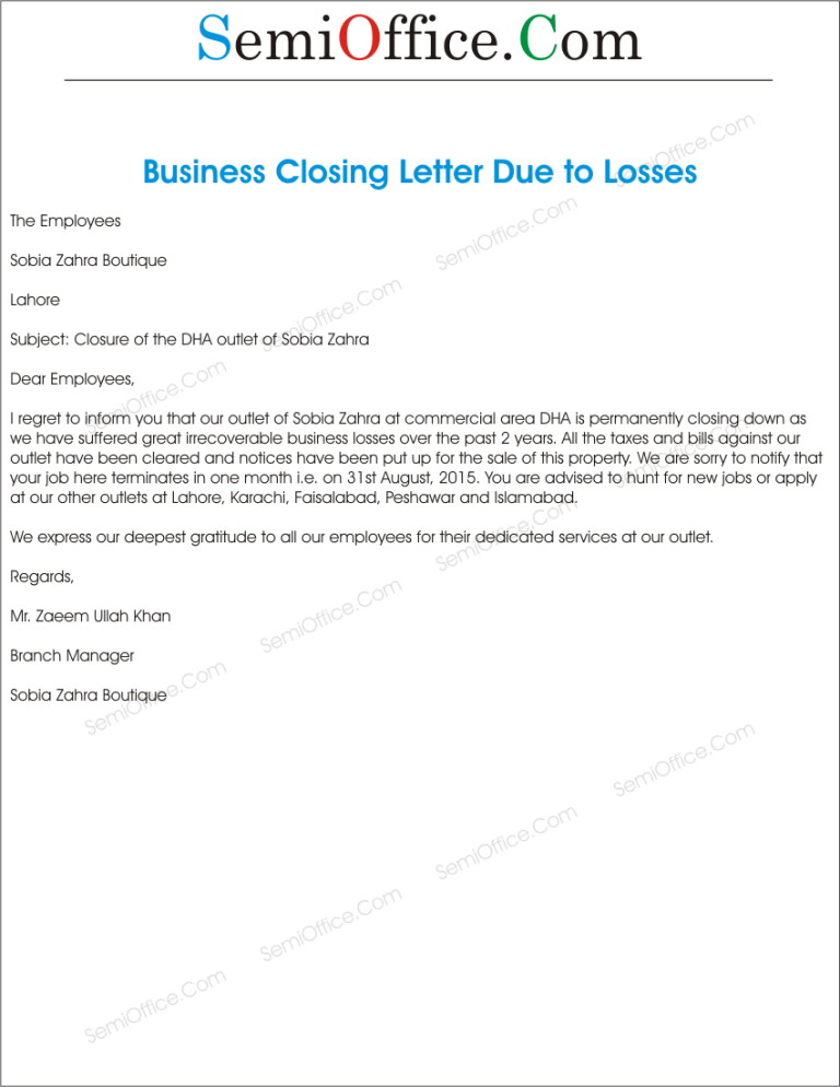 Closing Words For Business Letters