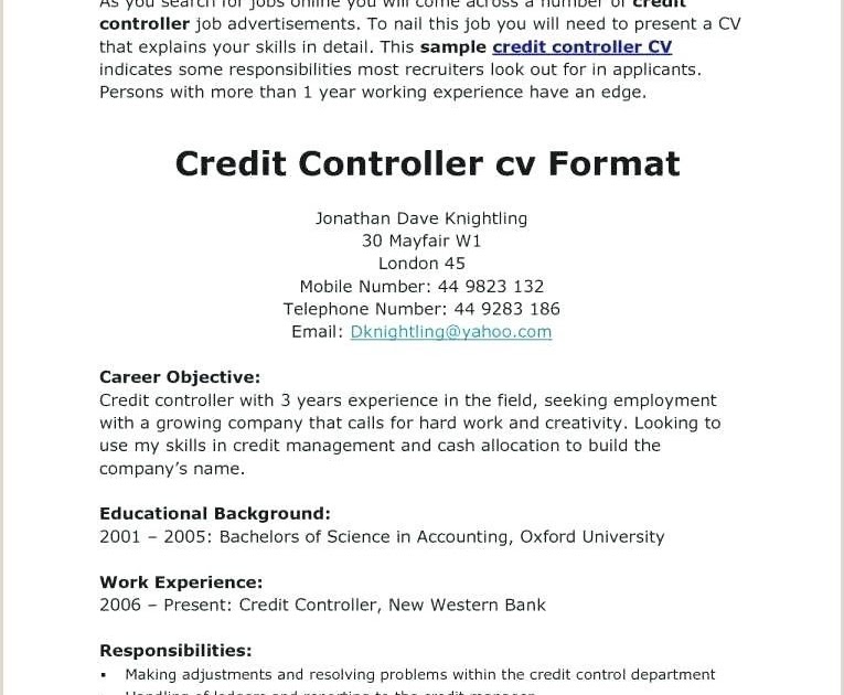 Sample Of Cv For Job Application In Zambia