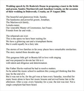FREE 8+ Wedding Speech in PDF