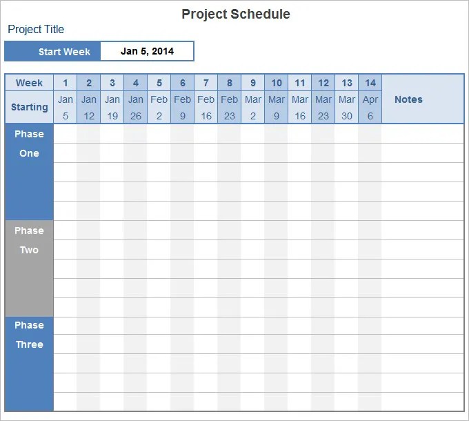 10+ Project Schedule Templates Word, Excel & PDF Templates