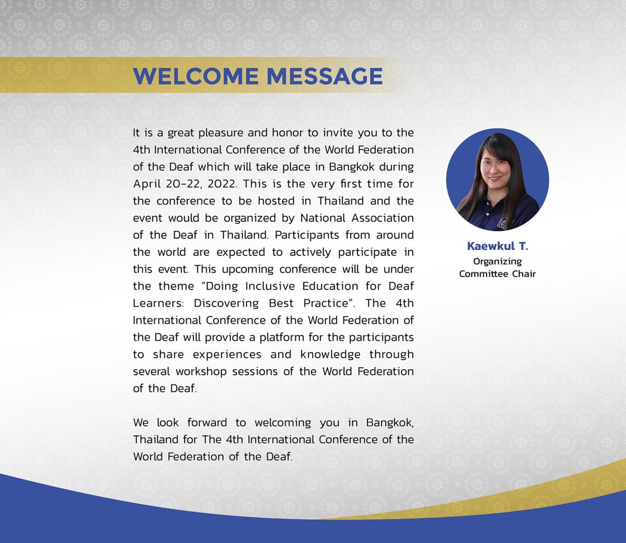 Welcome Message Conference