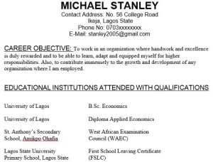 How to write a good CV in Nigeria (with sample) Nigeria Resource Hub