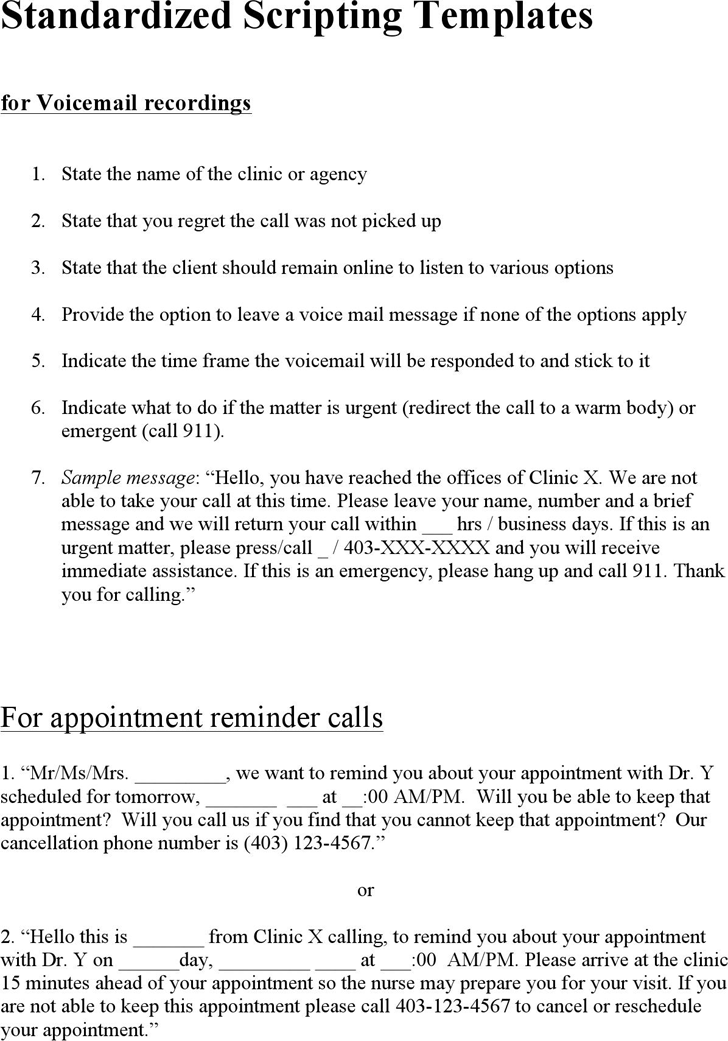 Free A Standard Script for Voicemail Recordings doc 54KB 7 Page(s)