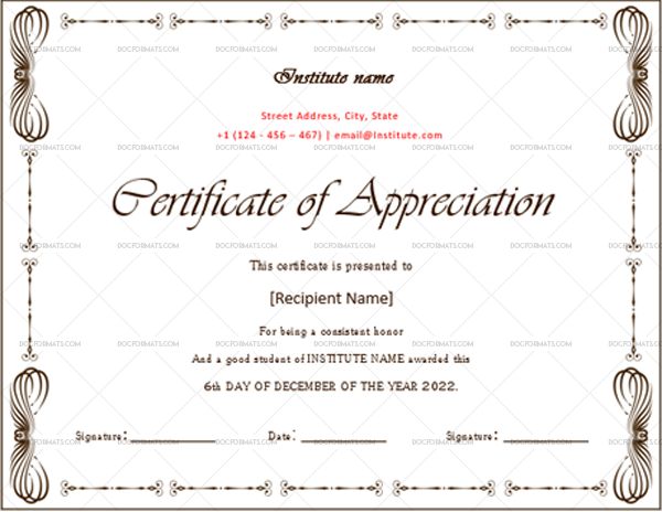 Pin on 24+ Certificate of Appreciation for Students