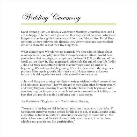 Mc Wedding Reception Script