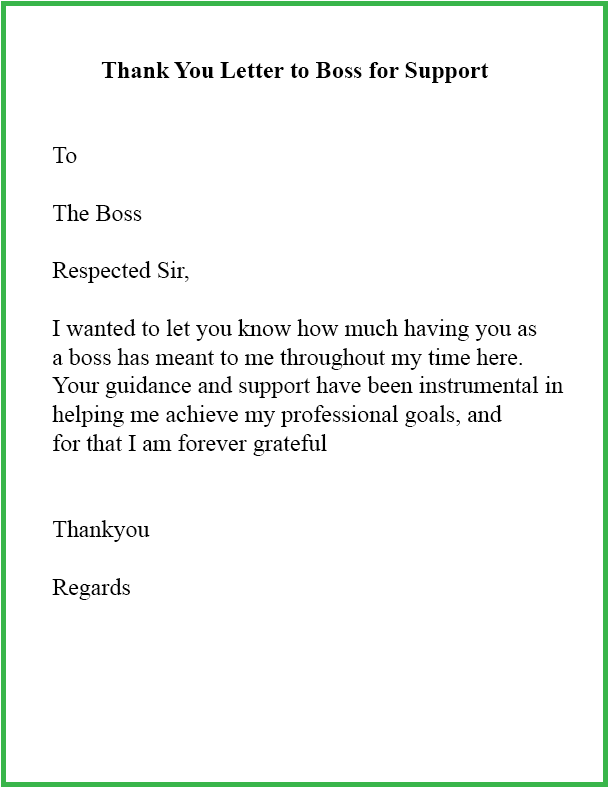 Thank You Letter To Boss Letter to boss, Appreciation letter to boss