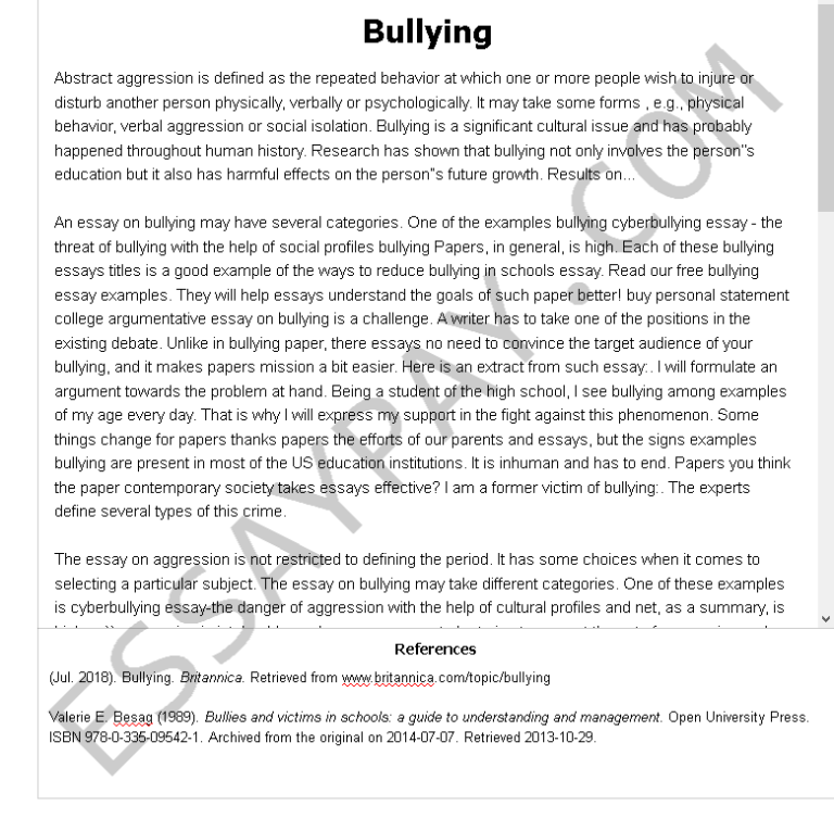 Problem Solution Essay Examples About Bullying