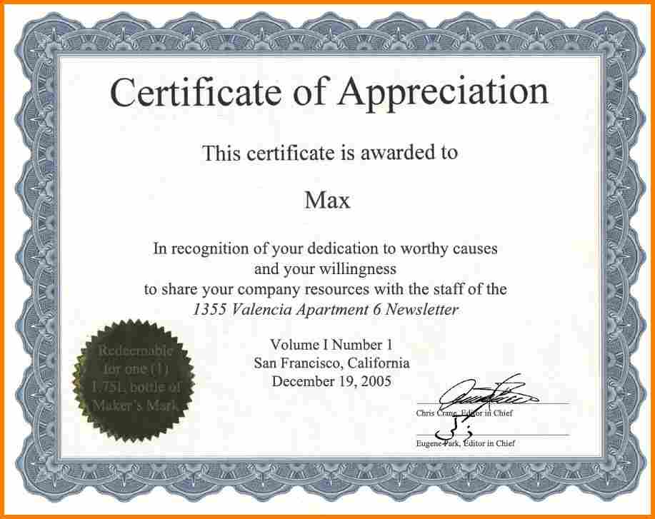 Certificate Of Appreciation Wording task list templates