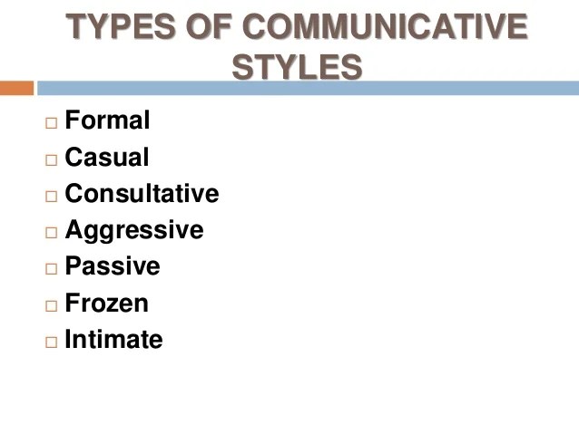Intimate Communicative Style Examples Dialogue