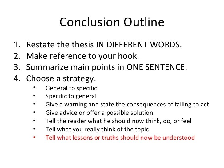 What Is A Good Example Of A Conclusion