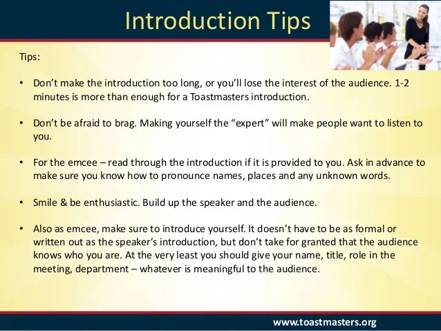 How To Introduce President In Toastmasters