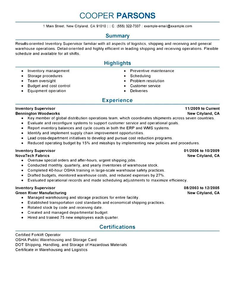 Construction Supervisor Resume Sample Best Templates Perfect resume