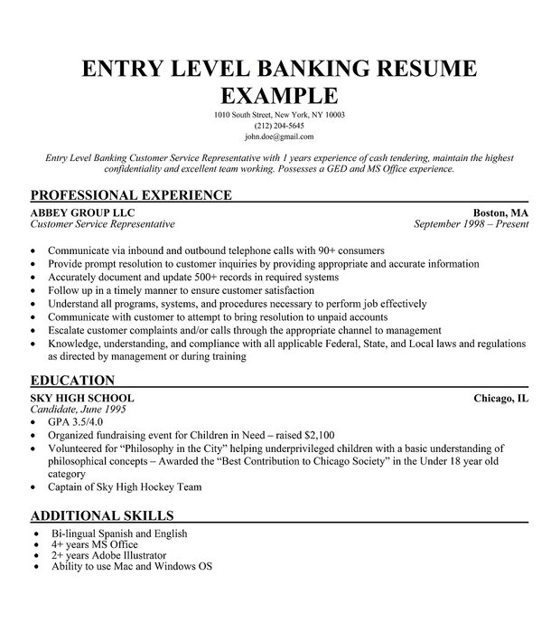 Best Cv For Bank Job