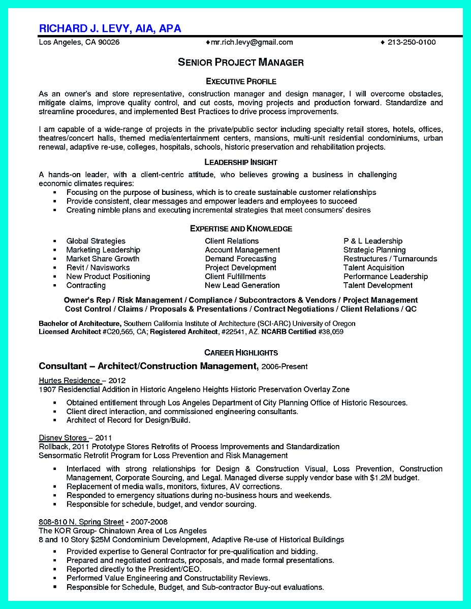 Perfect Construction Manager Resume to Get Approved