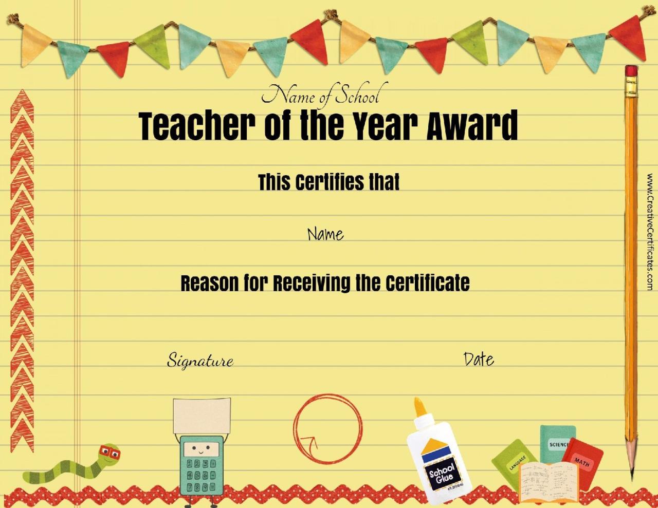 Best Teacher Award Clipart in Teacher Of The Month Certificate Template in 2020 Teacher