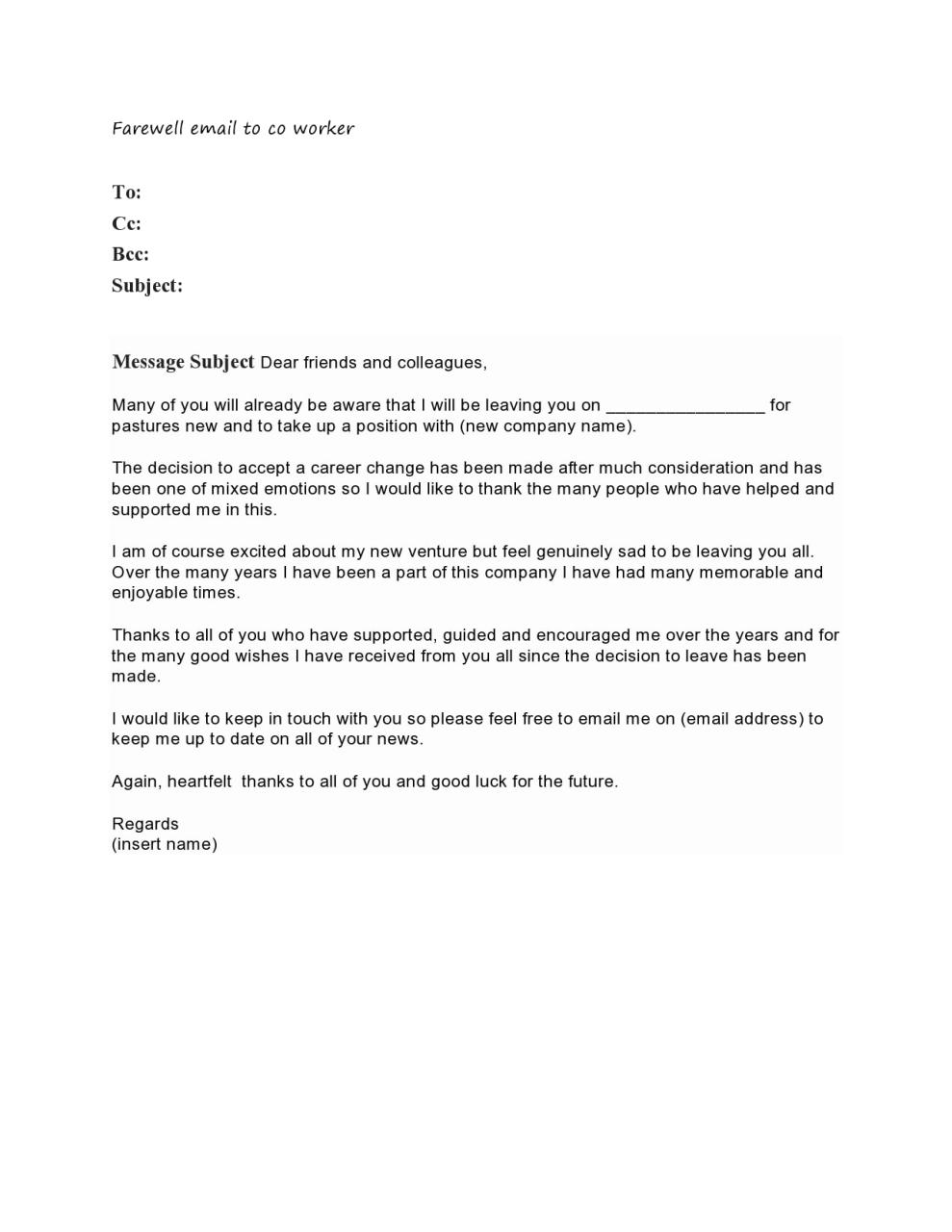 28 Perfect Farewell Letters (to Boss or Colleagues) TemplateArchive