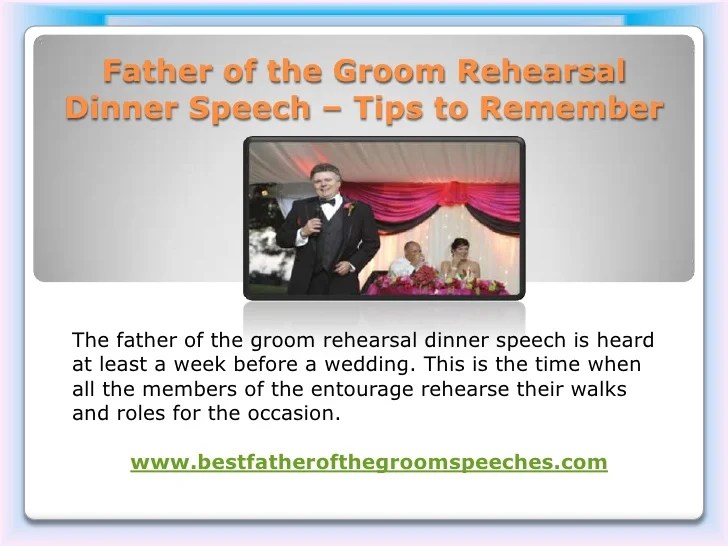 Father of the groom rehearsal dinner speech