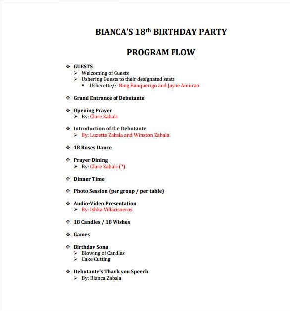 Birthday Program Template 11+ Free Word, PDF, PSD, EPS, AI, Vector