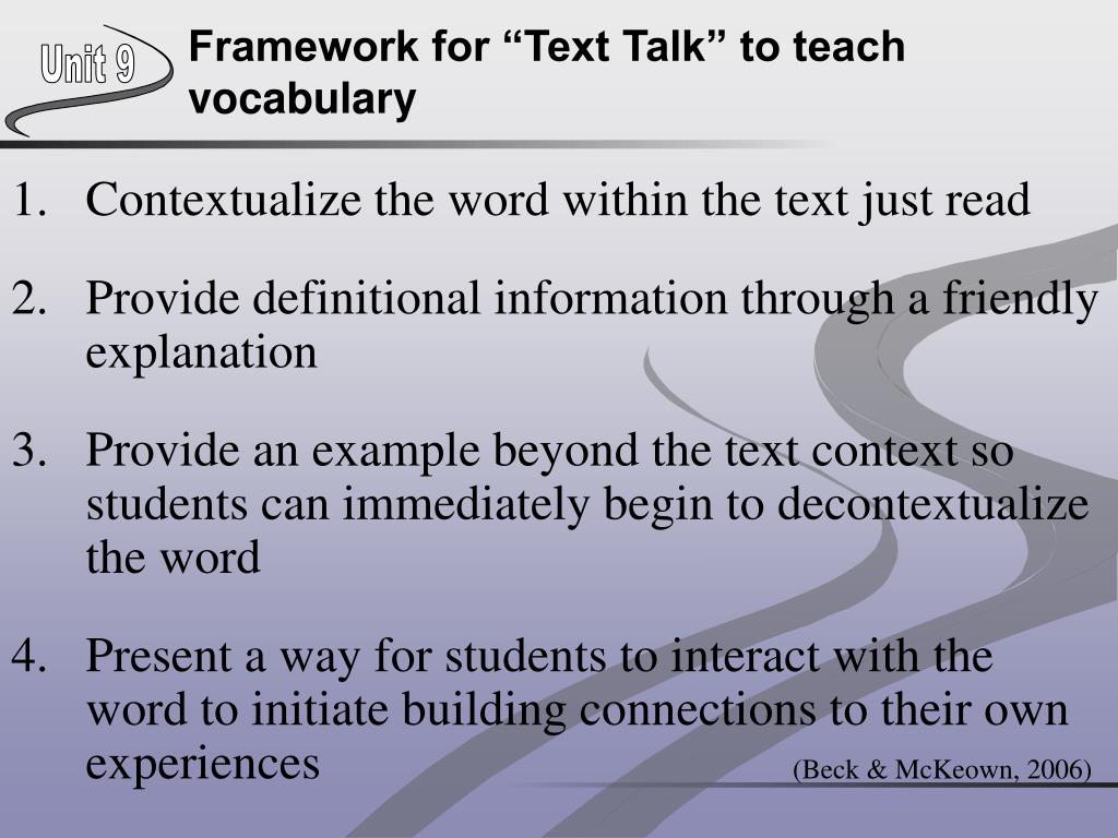 Text Talk Examples