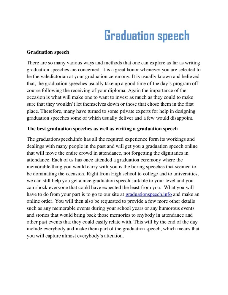 Nursing Graduation Speech